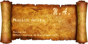Musics Arika névjegykártya